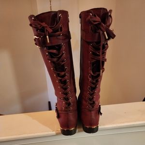 Riding Boots - Burgundy w/Gold Accents